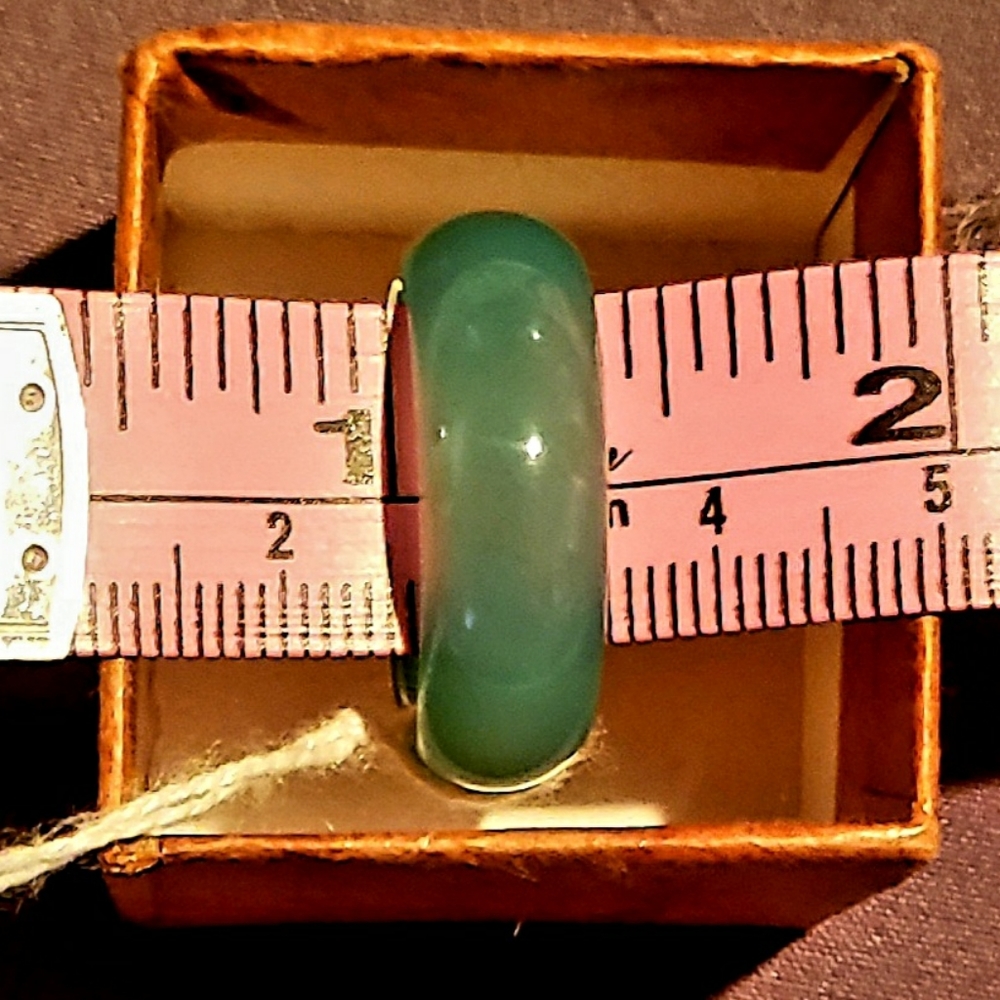 UNISEX GREEN JADE RING - Picture 2 of 5